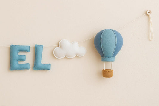 One Hot Air Balloon – for Baby Nursery, Cloud Theme Baby Shower Decor