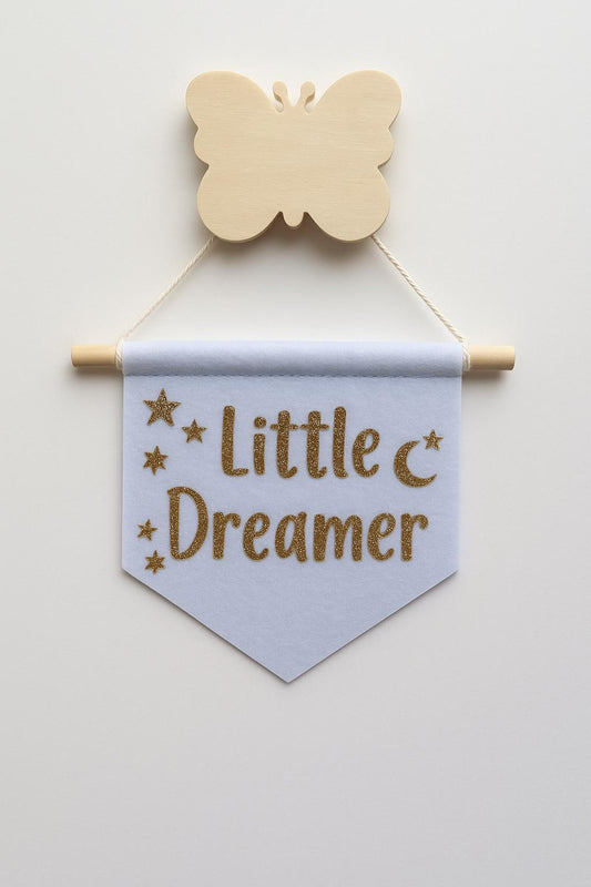 Whimsical Glitter Wall Sign for Kids or Nursery
