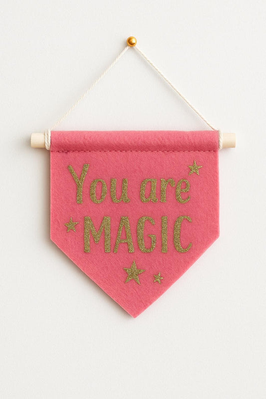 Whimsical Glitter Wall Sign for Kids or Nursery