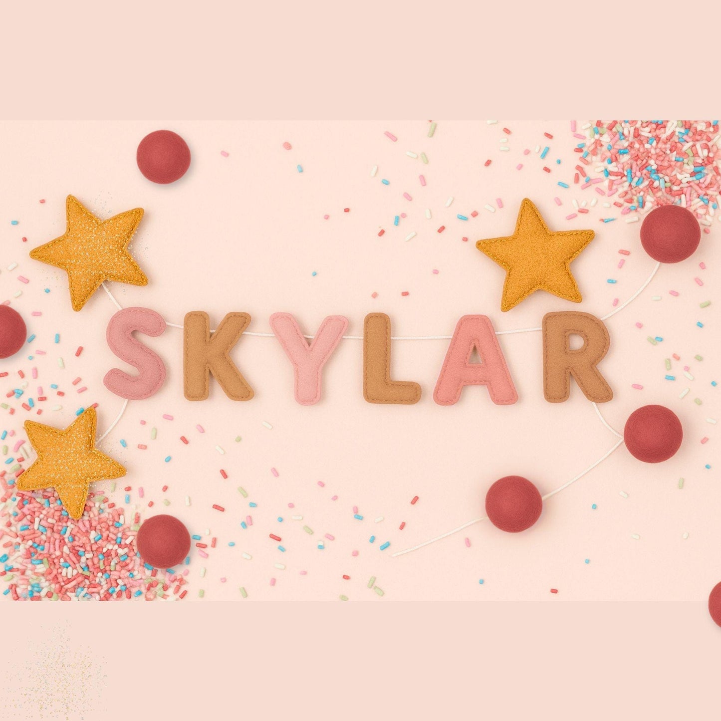 Custom Name Unicorn Garland – Custom Felt Letters for Baby Nursery, Magical Theme Baby Shower Decor