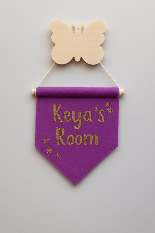 Handmade Felt Door Sign – Personalized Kids Room Decor