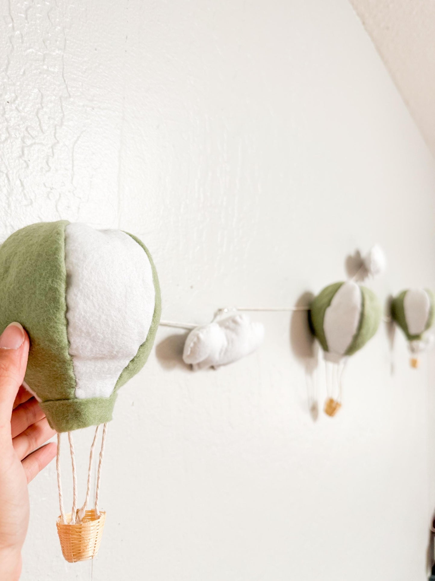 Felt Hot Air Balloon Garland: Boho Nursery Decor, Custom Colors