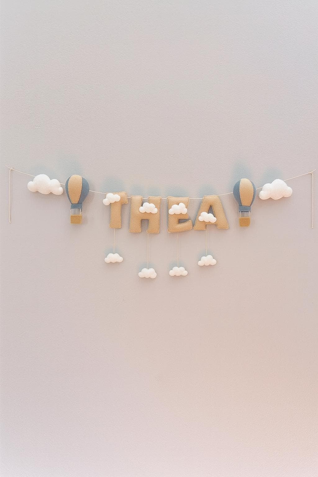 Personalized Felt Hot Air Balloon Name Garland: Baby Nursery Decor