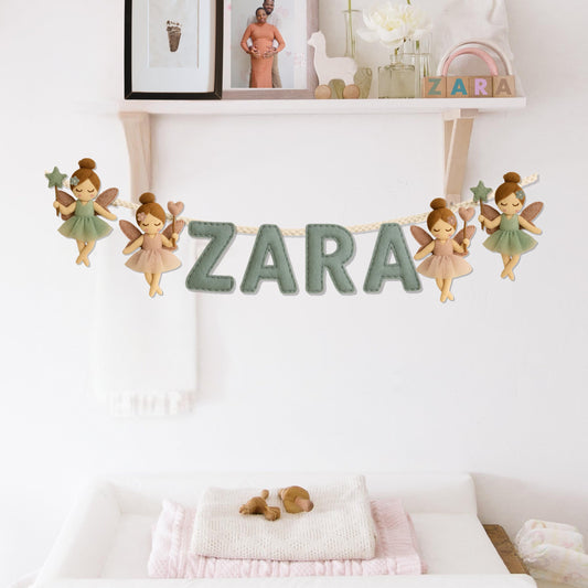 Personalized Fairy Name Garland: Custom Felt Nursery Decor