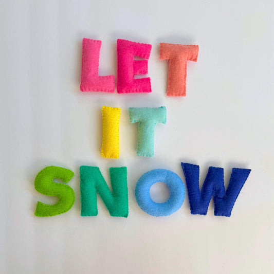Let it snow Garland – Handmade Holiday & Party Decor, , Colorful  Christmas Decoration
