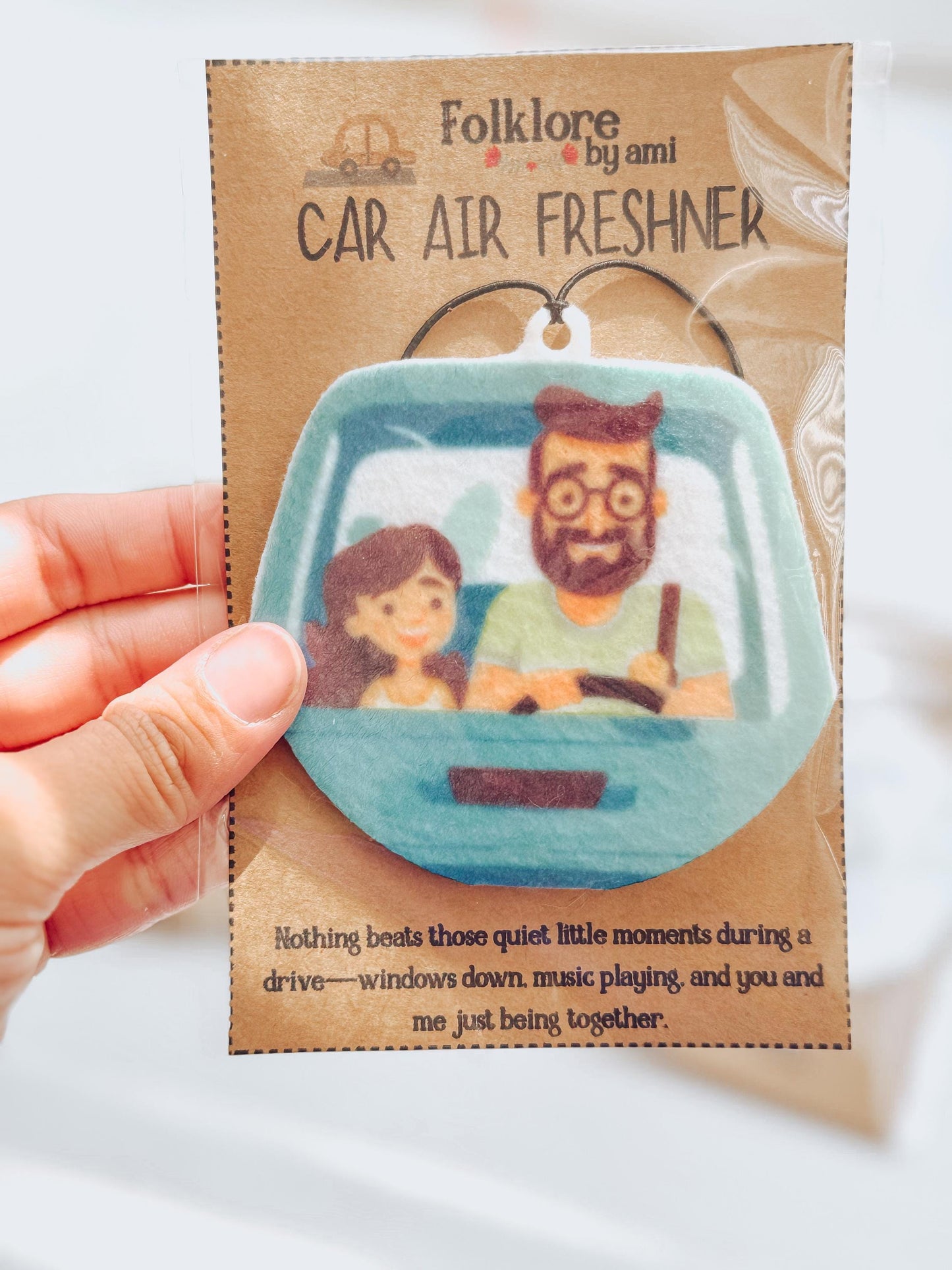 Personalized Dad and Daughter Car Ride Air Freshener – Father’s Day Gift from Daughter – Cute Dad Gift for Car Mirror