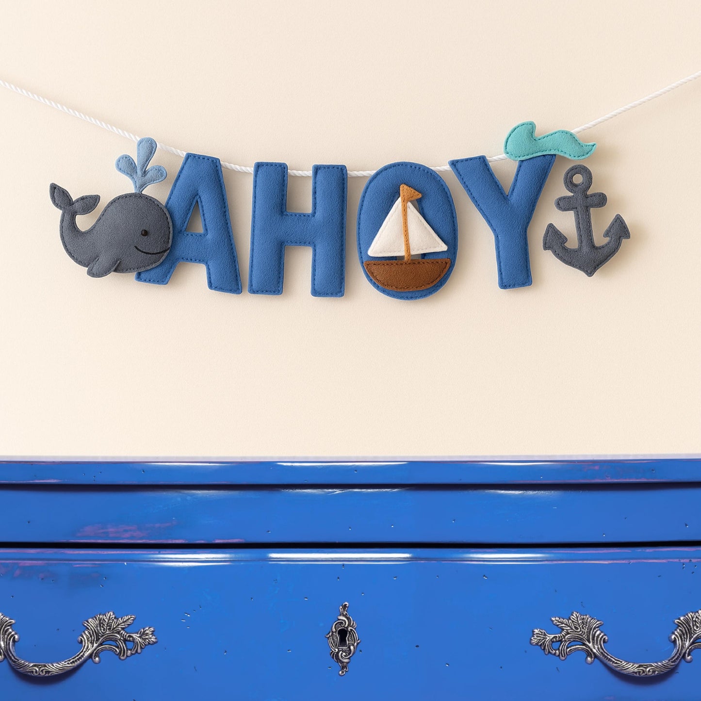 Personalize Pirate/Sailor Garland - Ahoy Nursery Banner, exploring the sea