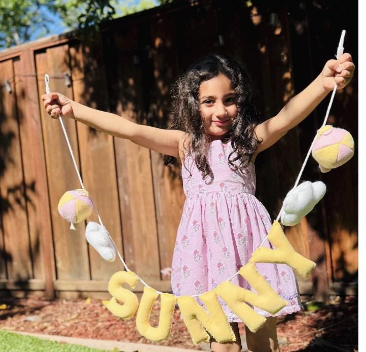 Personalized Felt Hot Air Balloon Name Garland: Baby Nursery Decor