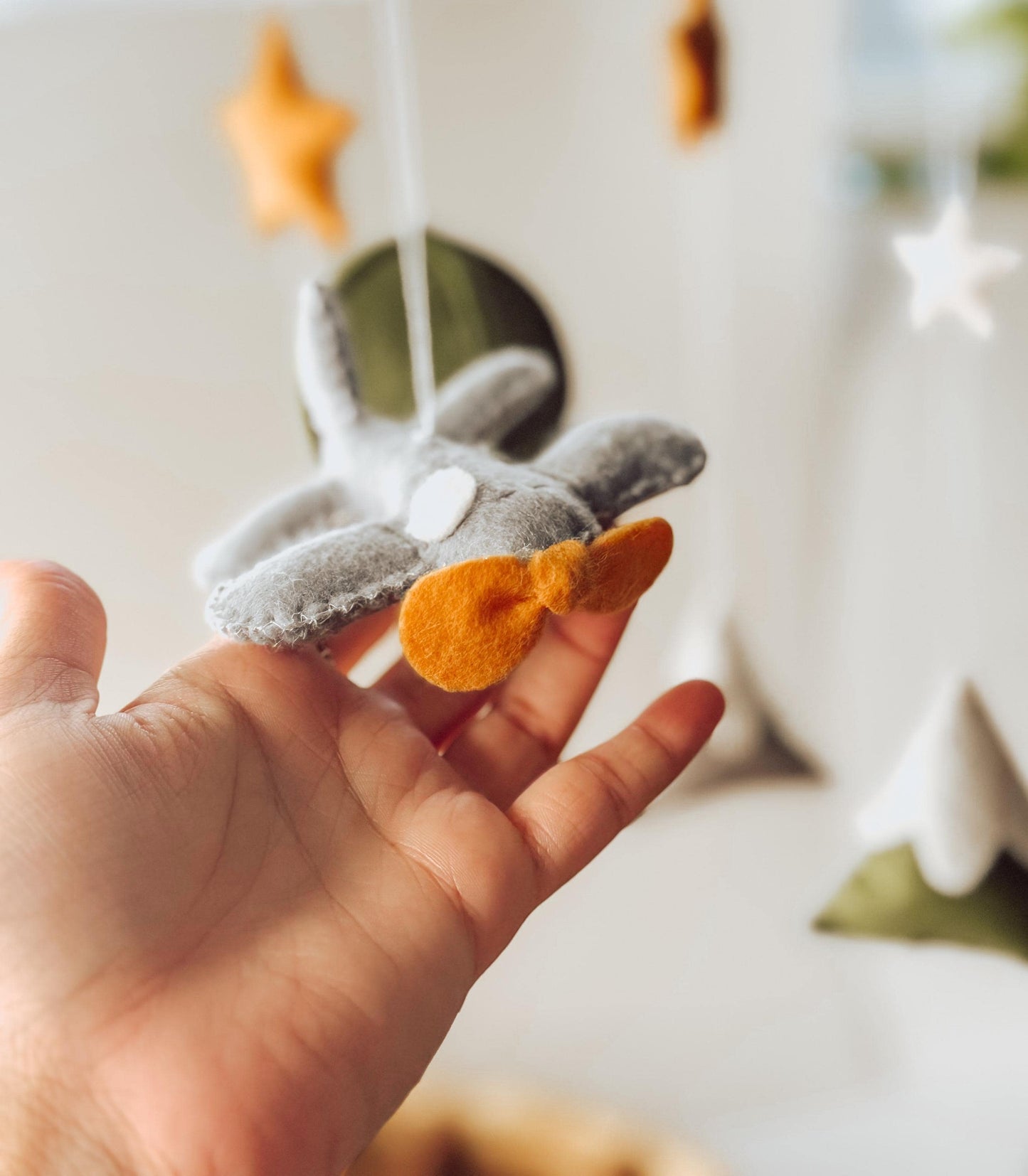 Personalized Mobile – Hot Air Balloon, Airplane, Mountains, Moon & Stars | Handmade Nursery Decor| Woodland crib Mobile| Baby Shower Gifts