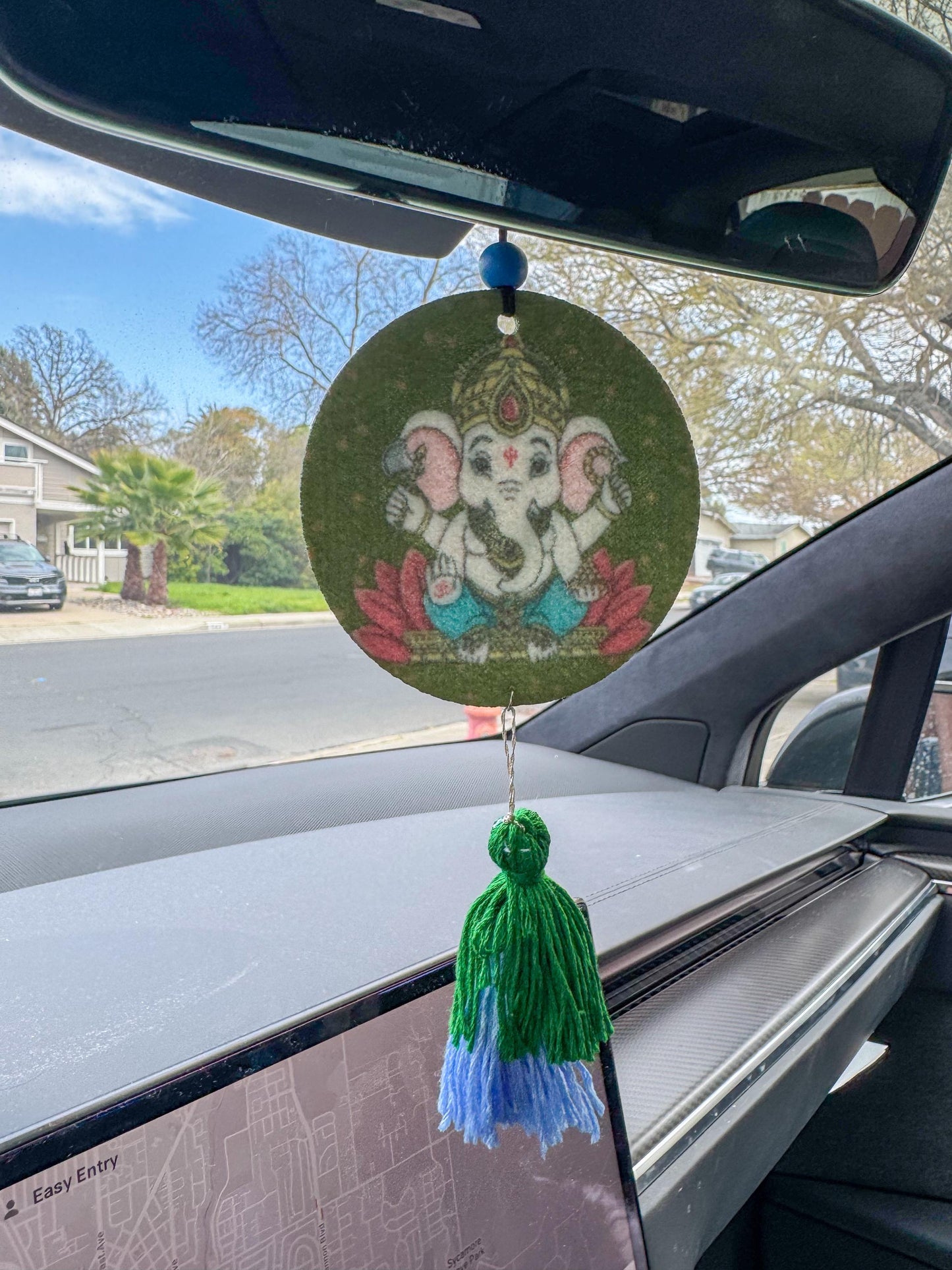 Handmade Felt Car Air Freshener: Boho Tassel Aromatherapy Charm