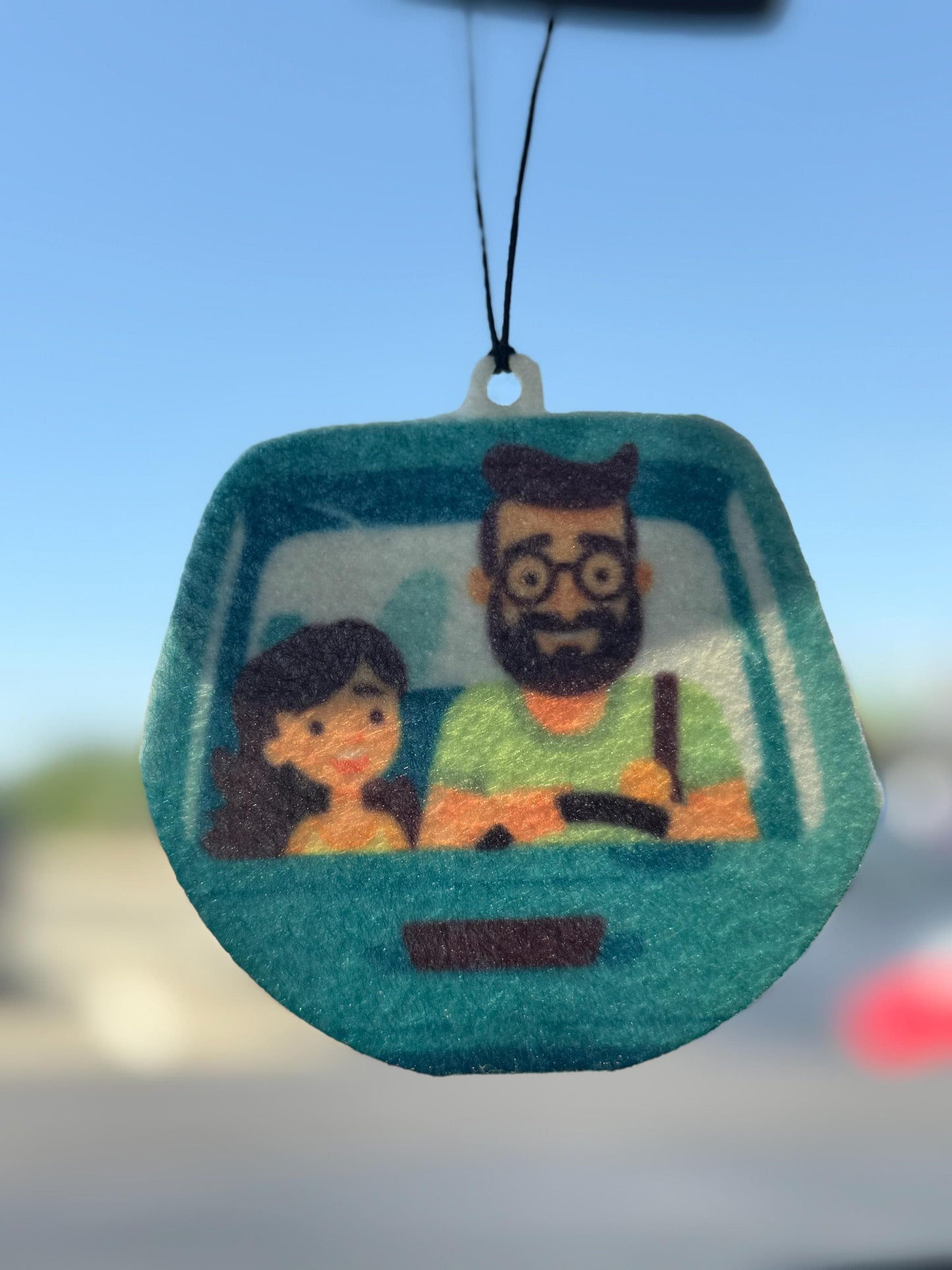 Personalized Dad and Daughter Car Ride Air Freshener – Father’s Day Gift from Daughter – Cute Dad Gift for Car Mirror