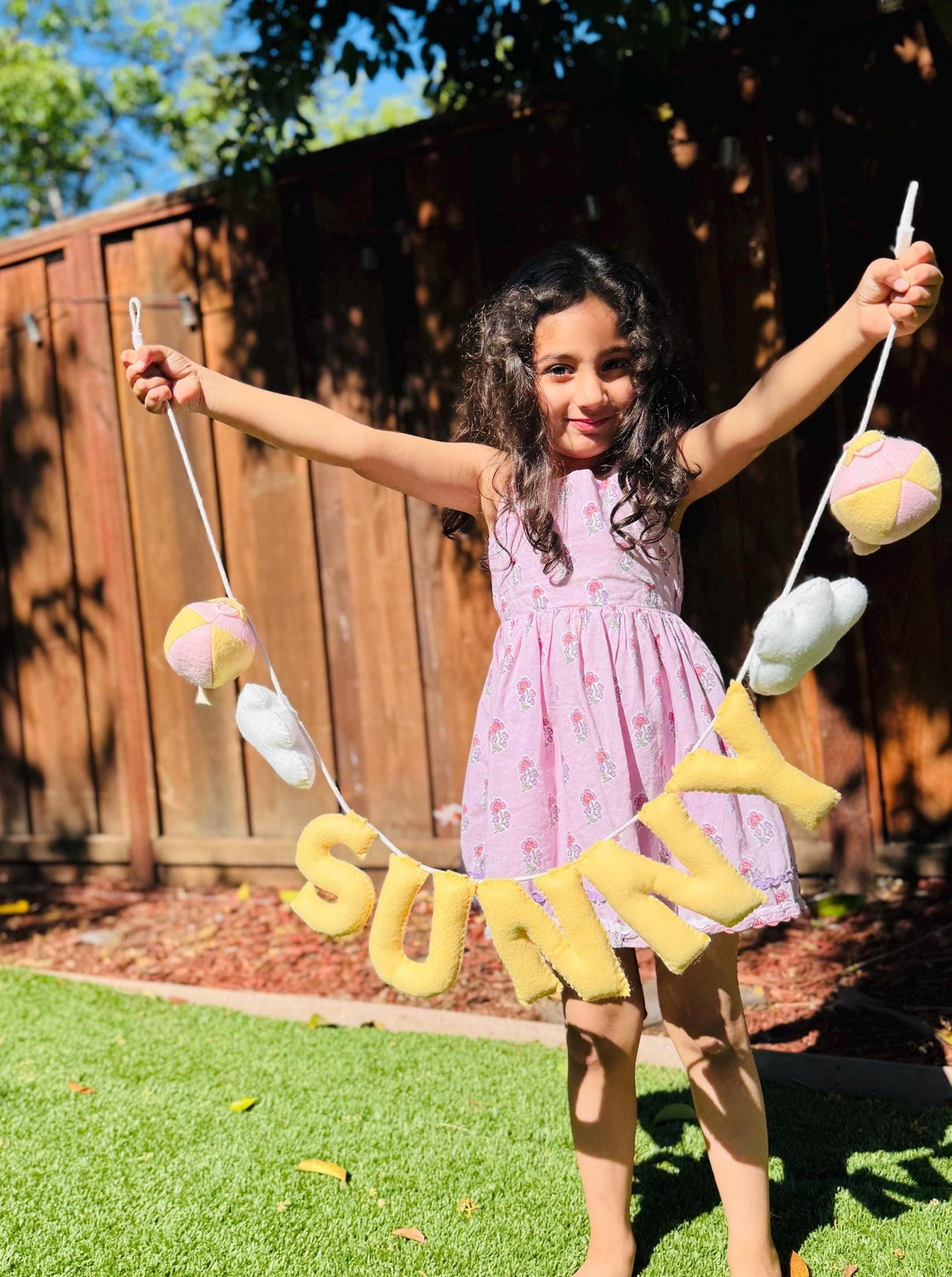 Personalized Felt Name Garland: Hot Air Balloon Nursery Decor