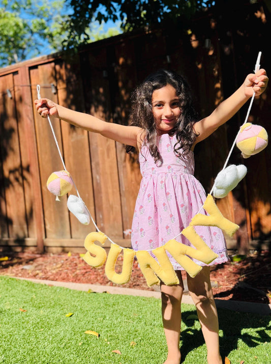 Personalized Felt Name Garland: Hot Air Balloon Nursery Decor